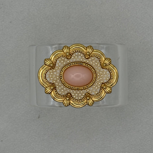 Pink Pearl Garden Wide Acrylic Cuff (SM)