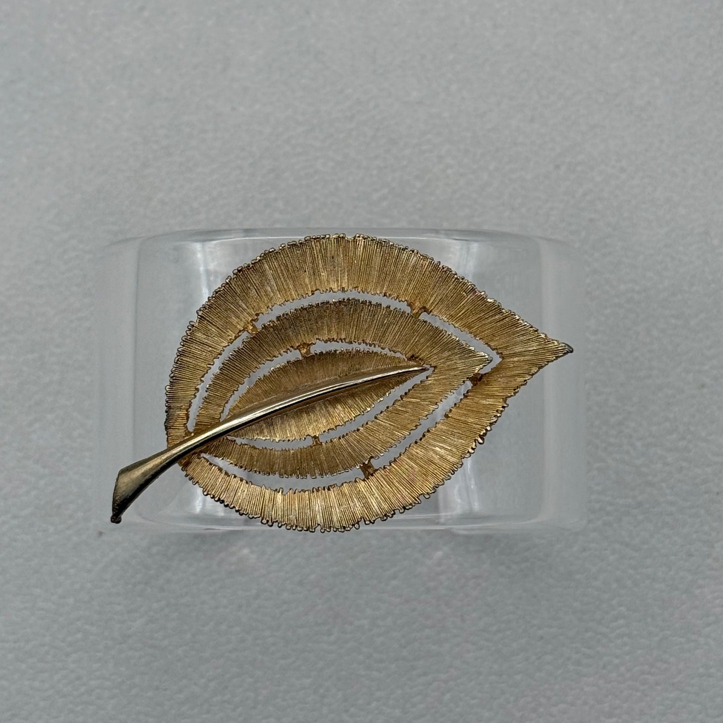 Textured Capri Leaf Wide Acrylic Cuff (LG)