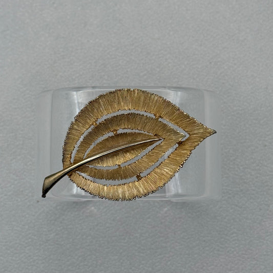 Textured Capri Leaf Wide Acrylic Cuff (LG)