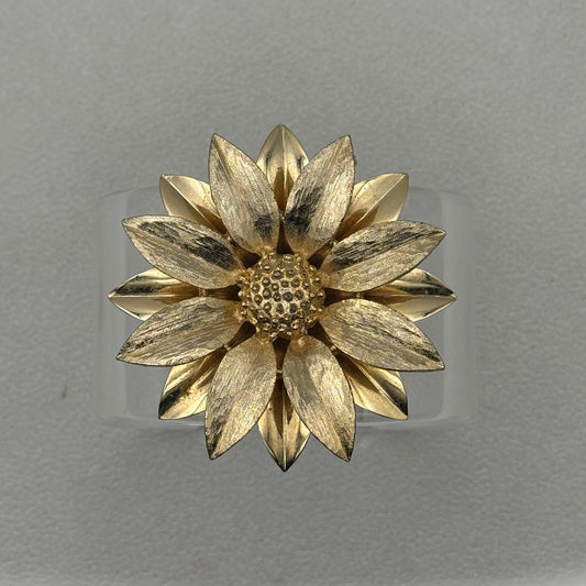 Double Layer Coneflower Wide Acrylic Cuff (MD)