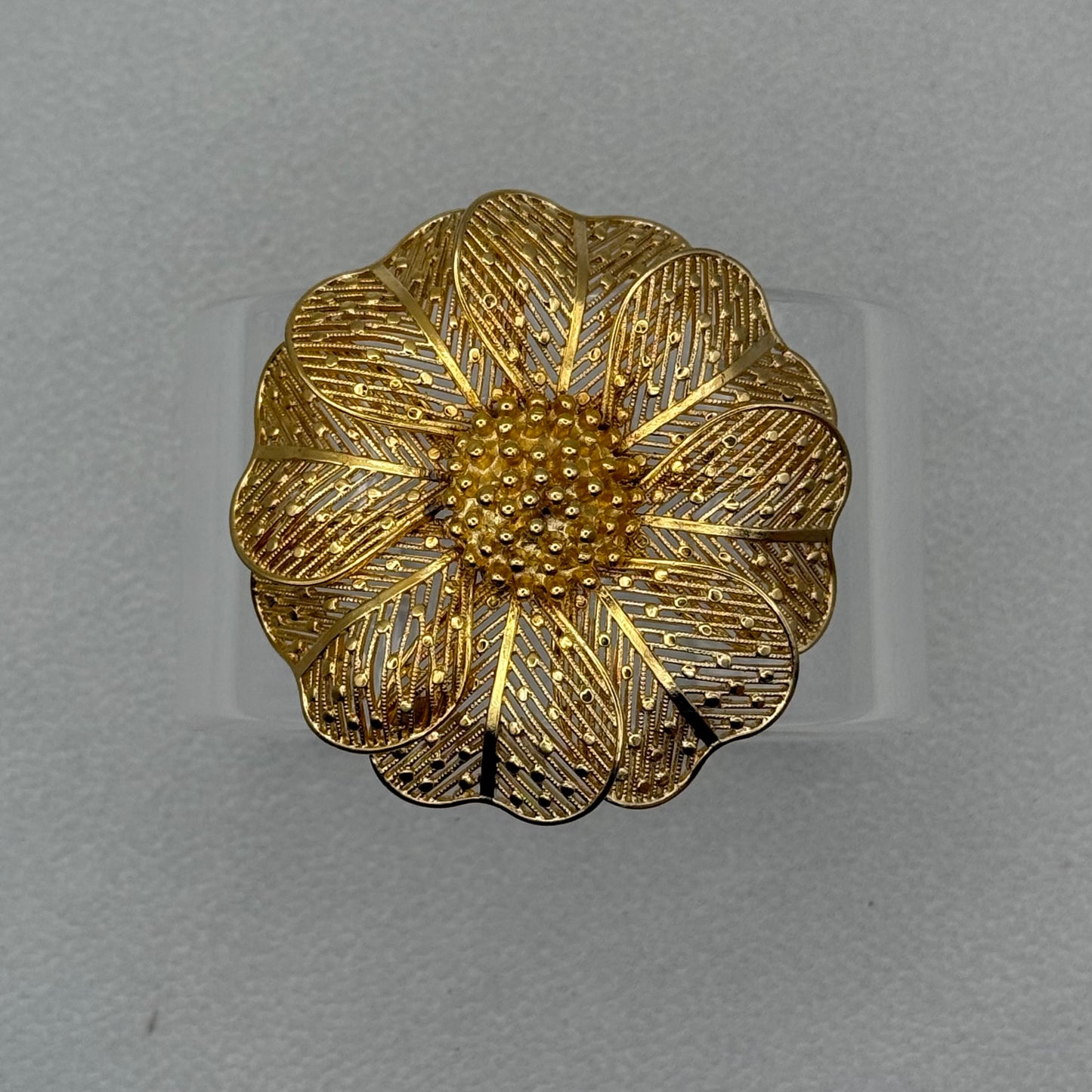 Lisner Filigree Statement Floral Wide Acrylic Cuff (LG)