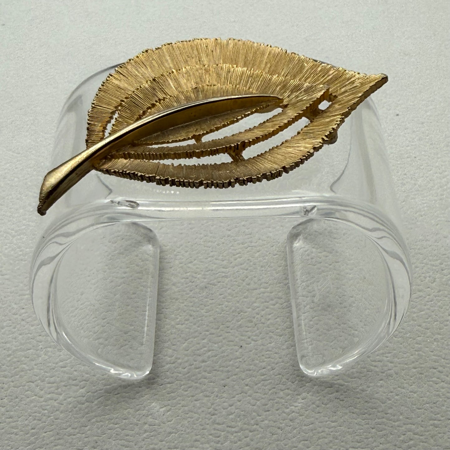Textured Capri Leaf Wide Acrylic Cuff (LG)