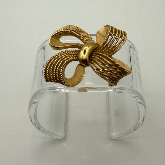 Golden Ribbon Wide Acrylic Cuff (MD)