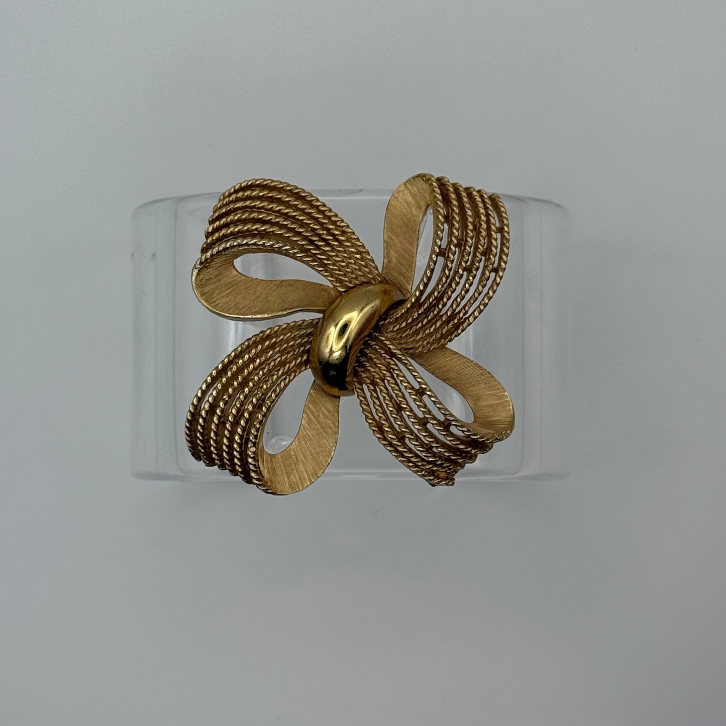 Golden Ribbon Wide Acrylic Cuff (MD)