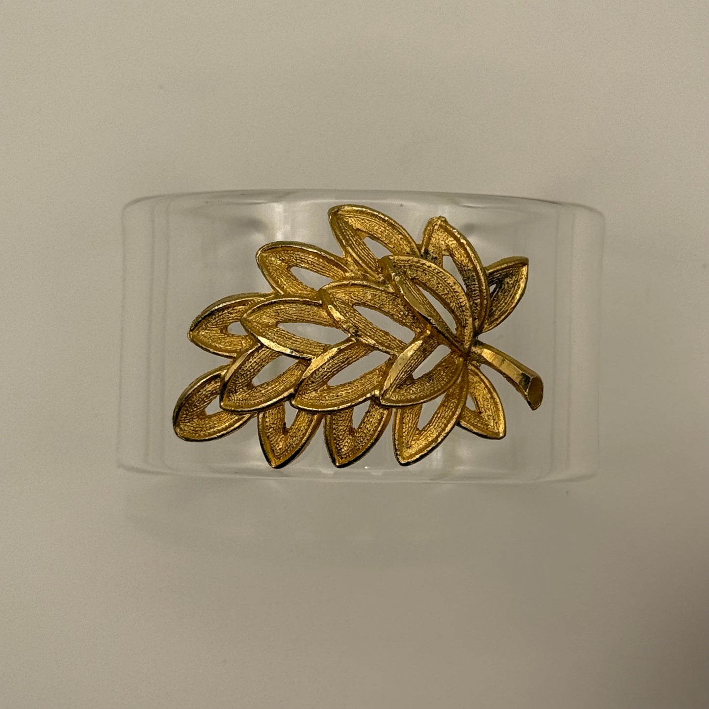 Golden Laurel Wide Acrylic Cuff (MD)