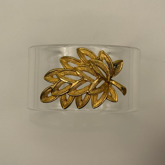 Golden Laurel Wide Acrylic Cuff (MD)