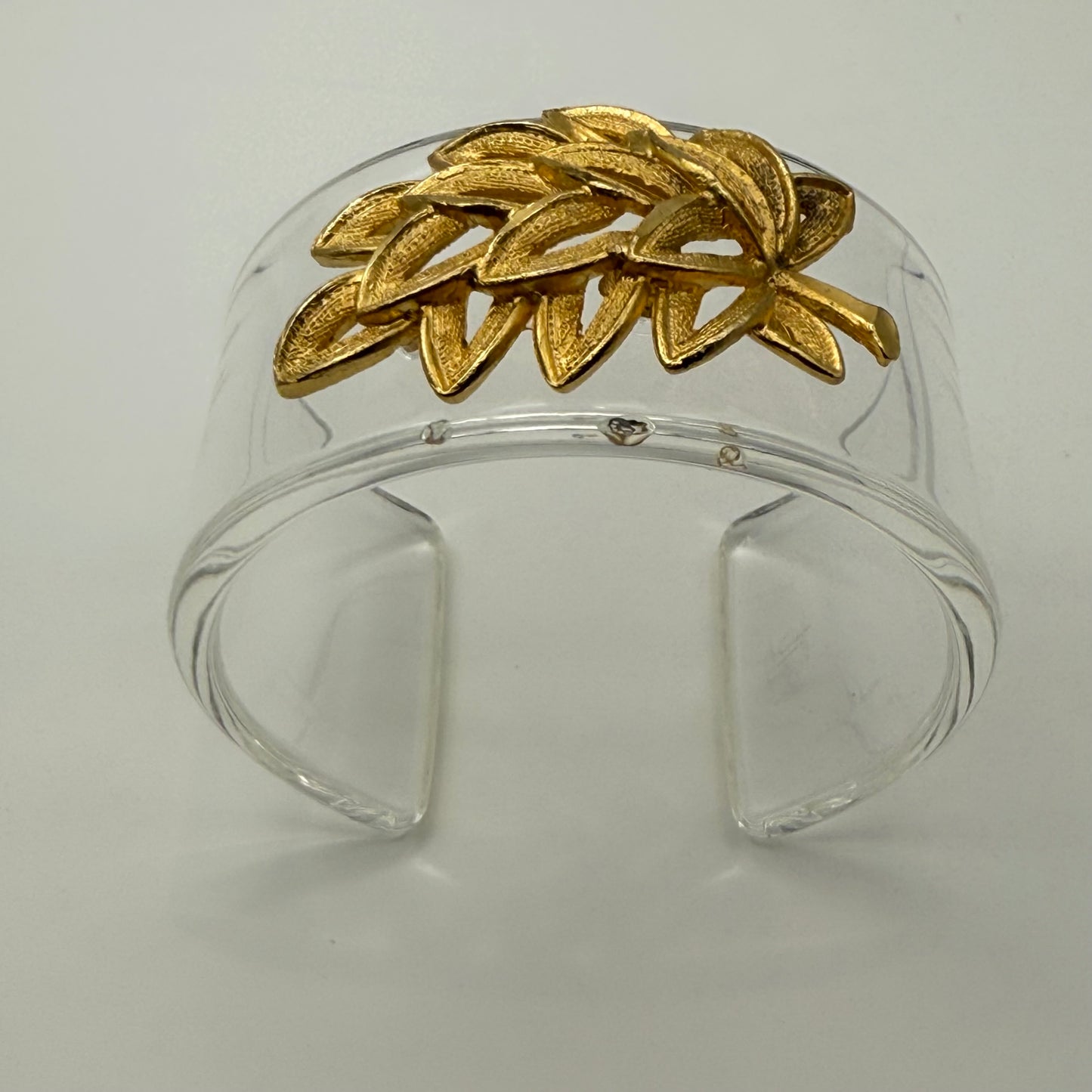 Golden Laurel Wide Acrylic Cuff (MD)