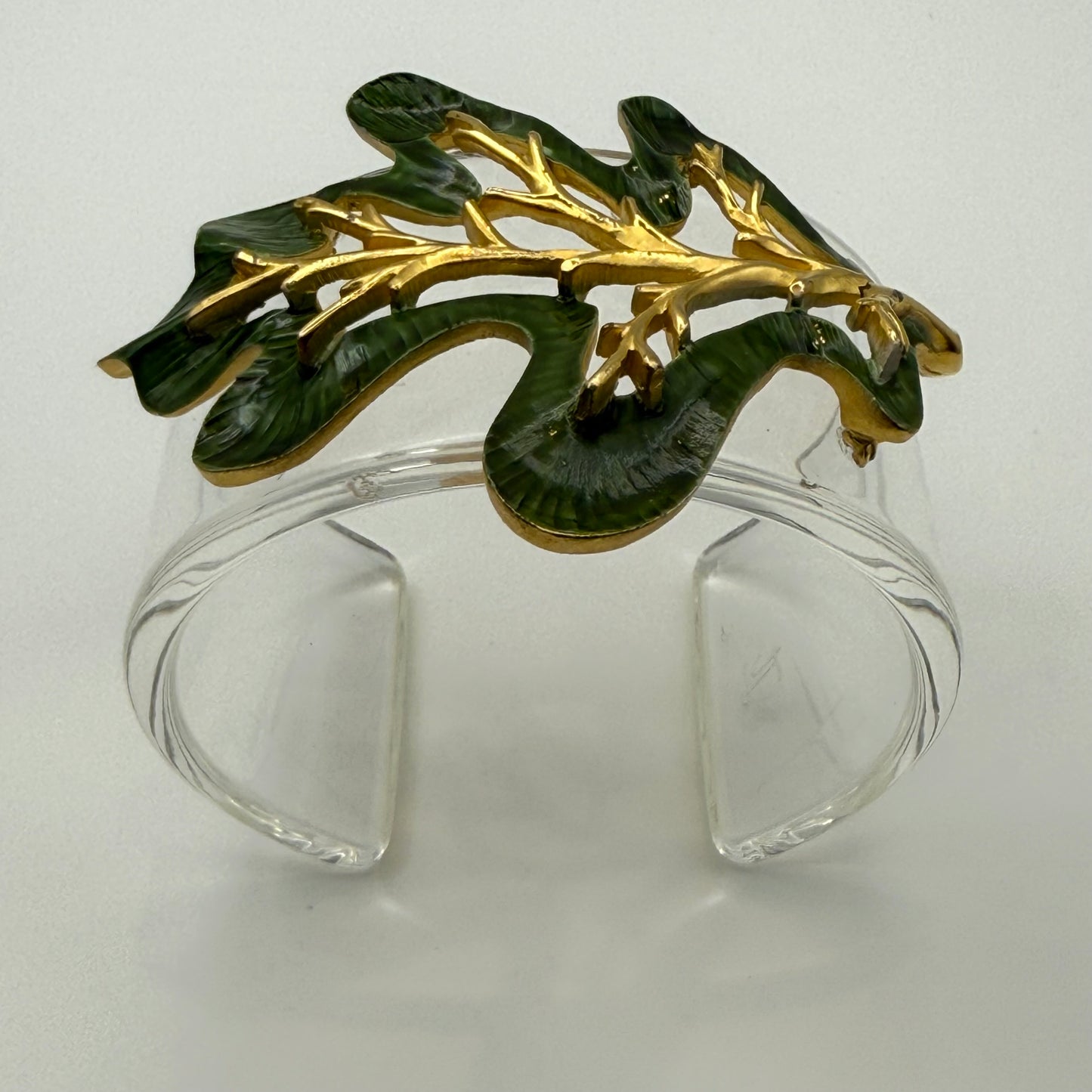 Green Oak Enamel Wide Acrylic Cuff (MD)