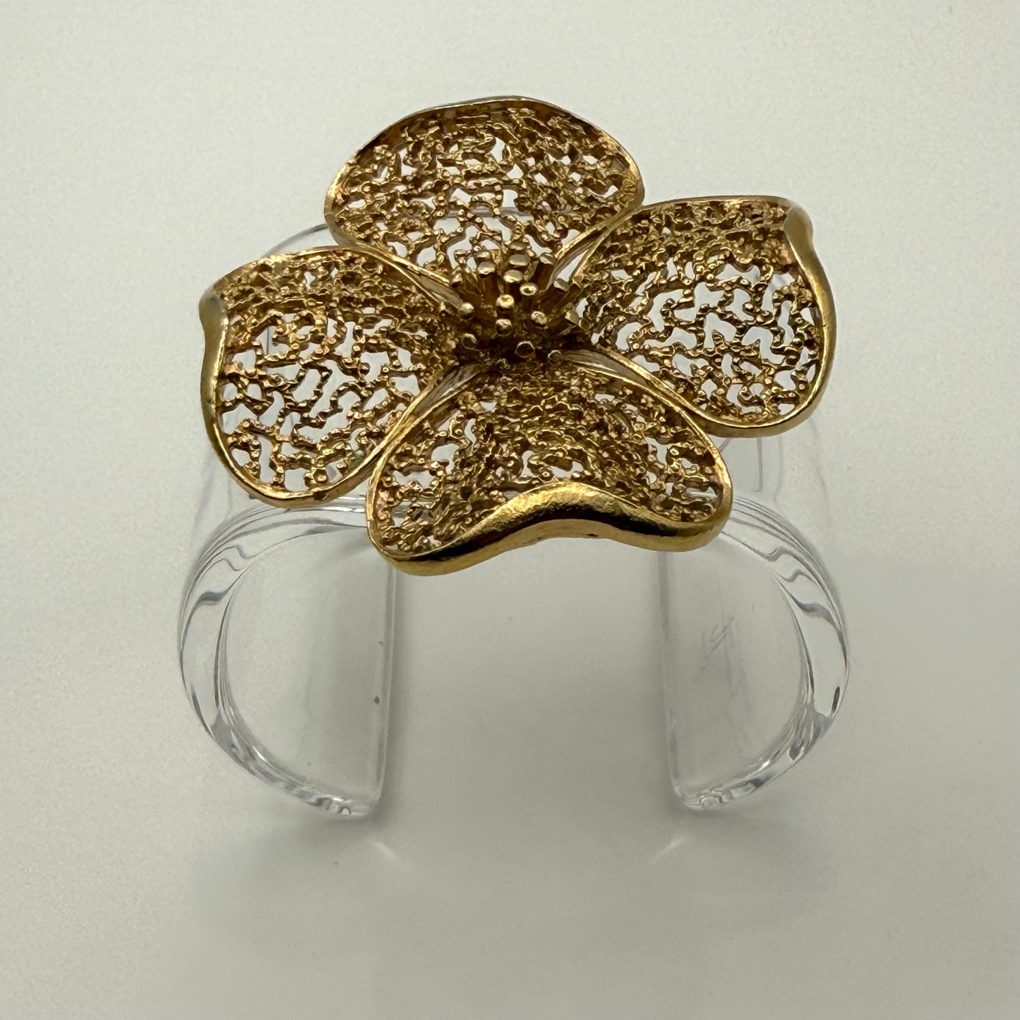 Statement Filigree Blossom Wide Acrylic Cuff (SM)