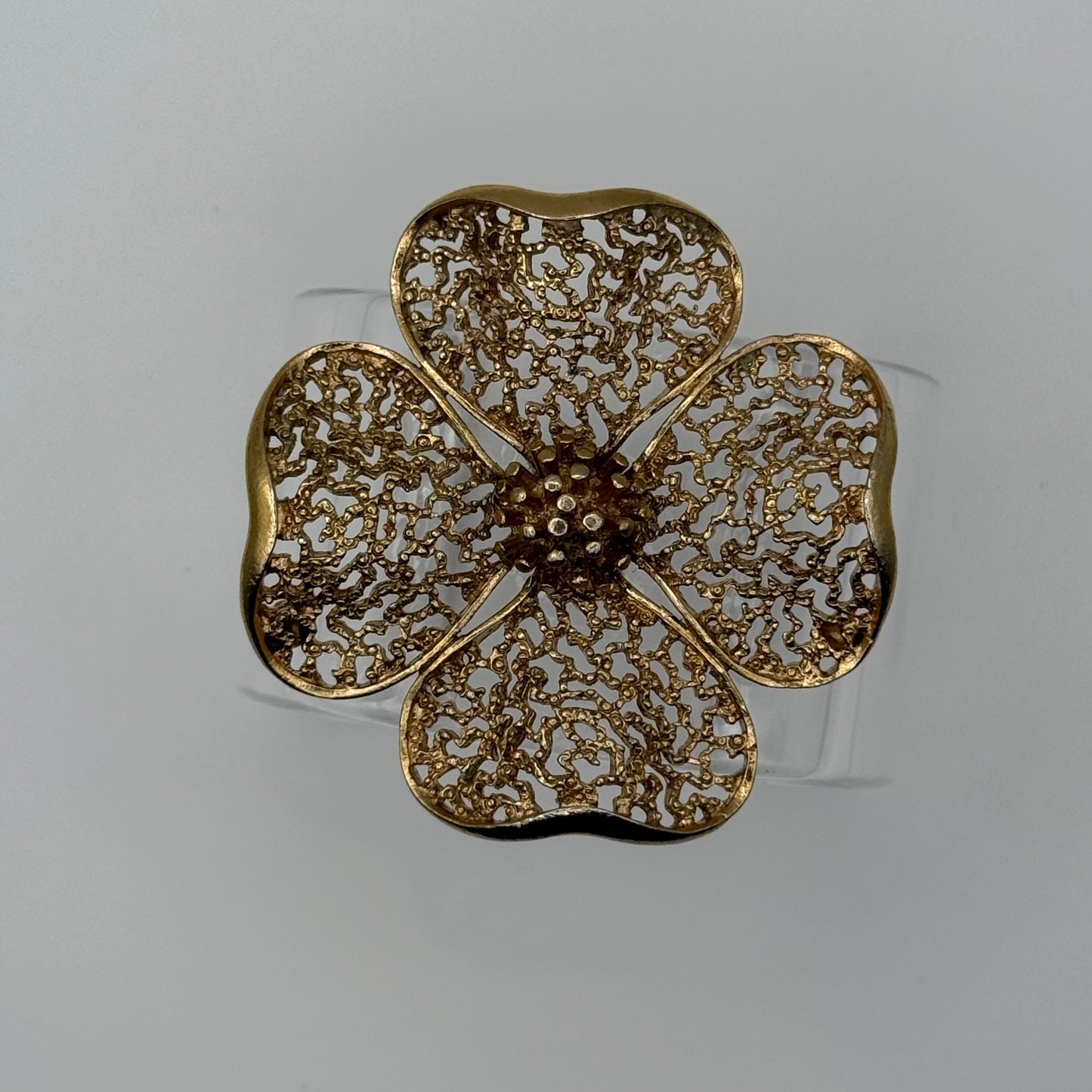 Statement Filigree Blossom Wide Acrylic Cuff (SM)