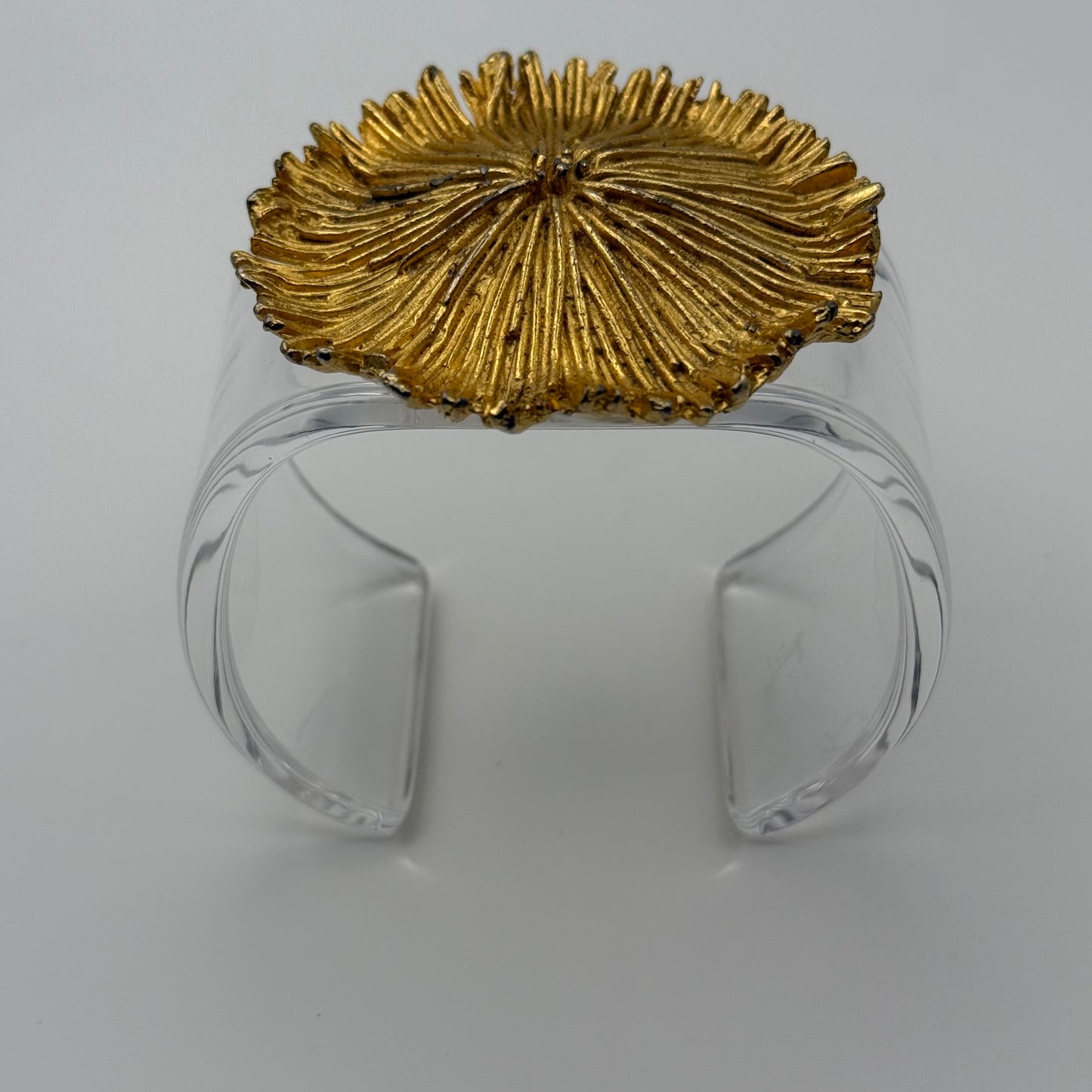 Textured Floral Wide Acrylic Cuff (LG)