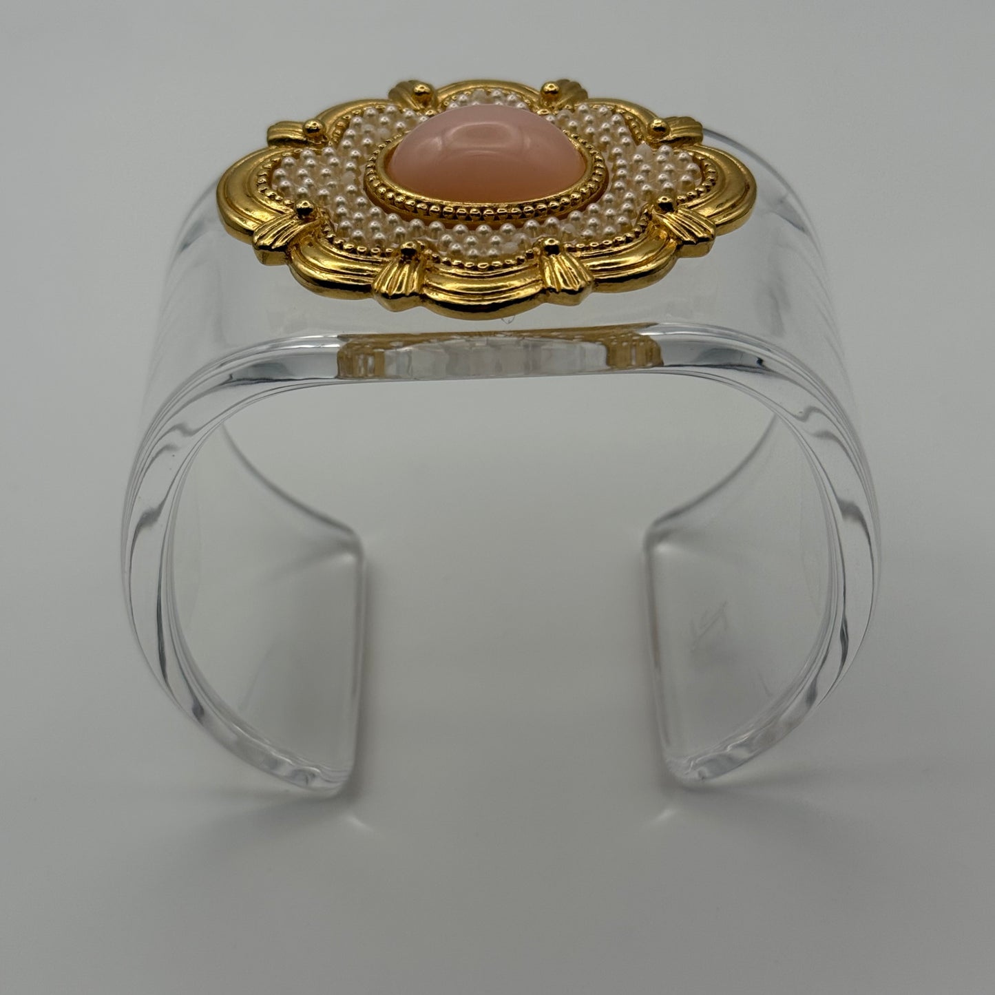 Blush Pearl Garden Wide Acrylic Cuff (LG)