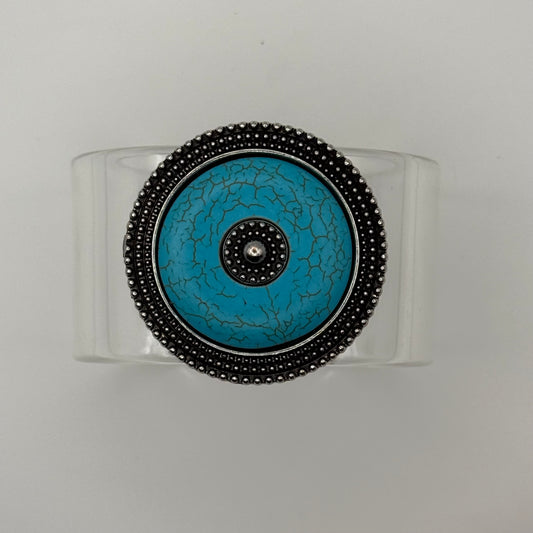 Turquoise Medallion Wide Acrylic Cuff (LG)
