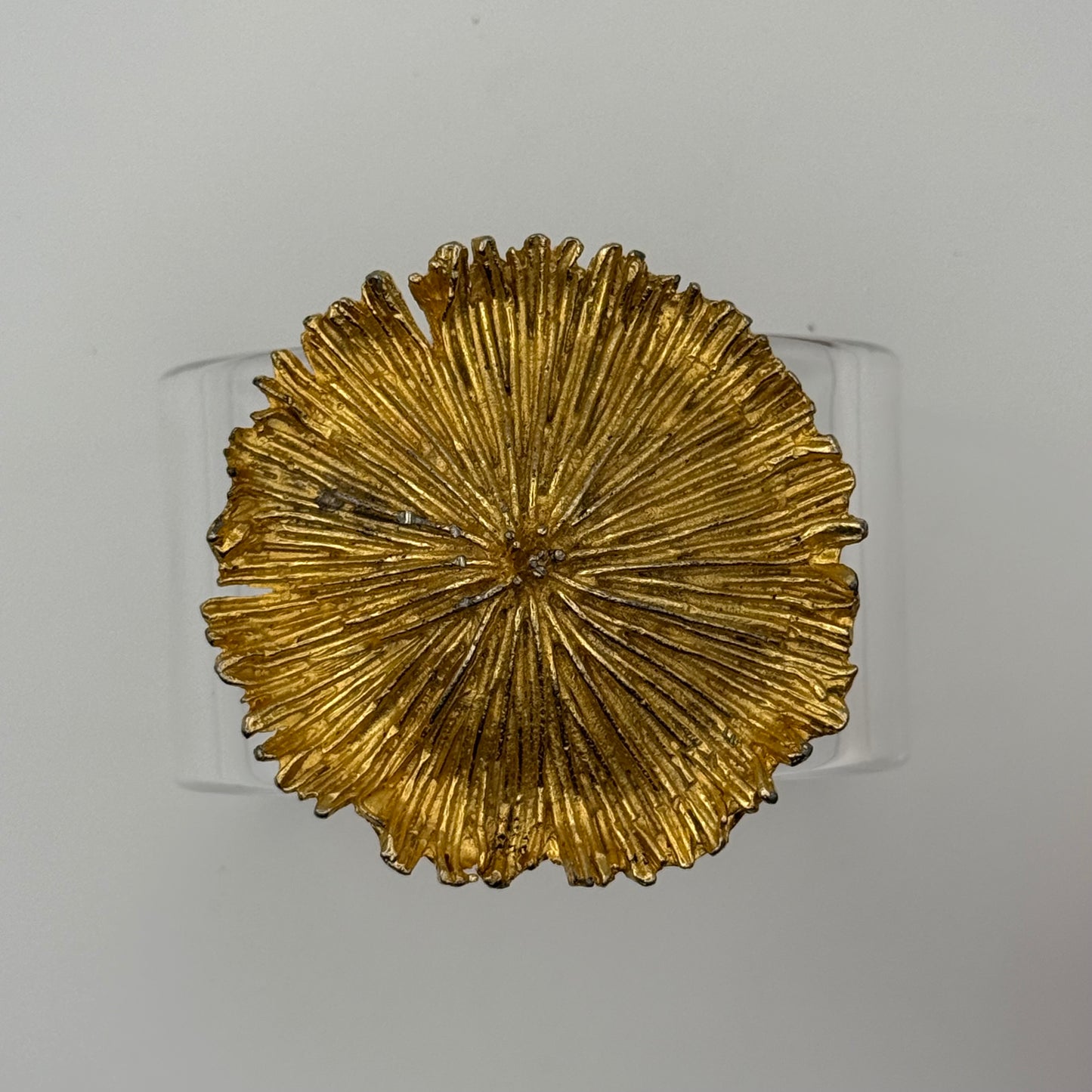 Textured Floral Wide Acrylic Cuff (LG)