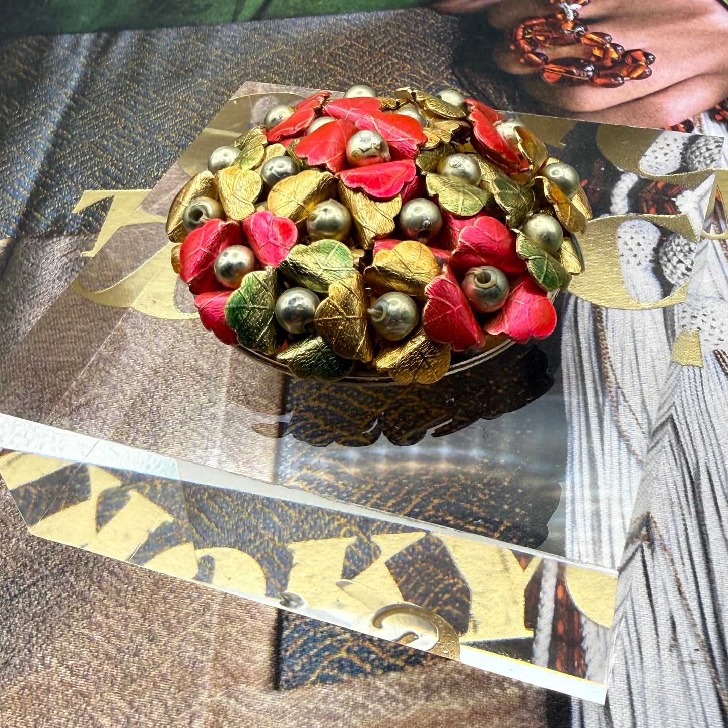 Floral Confetti Acrylic Cube