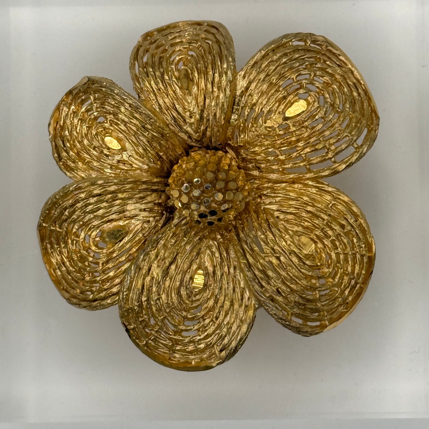 Woven Floral Acrylic Cube
