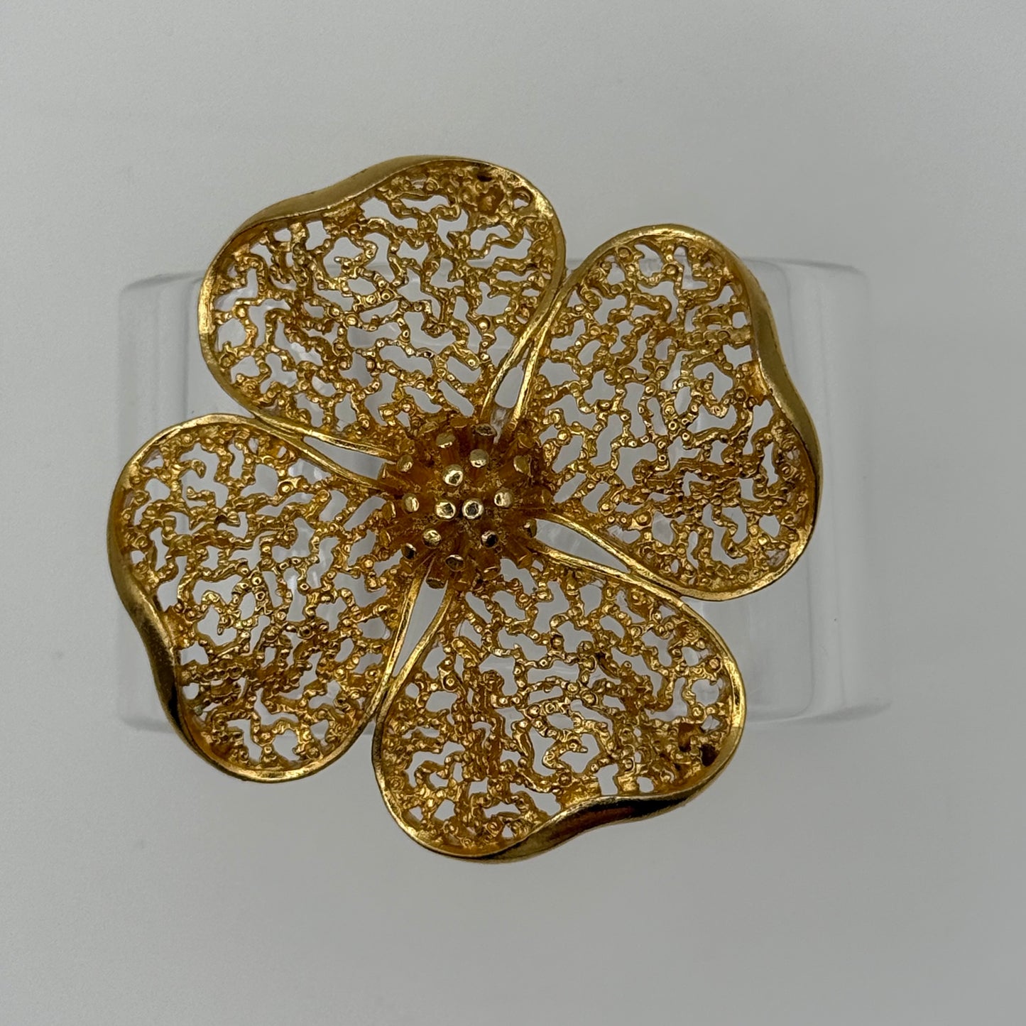 Lisner Dogwood Flower Wide Acrylic Cuff (LG)