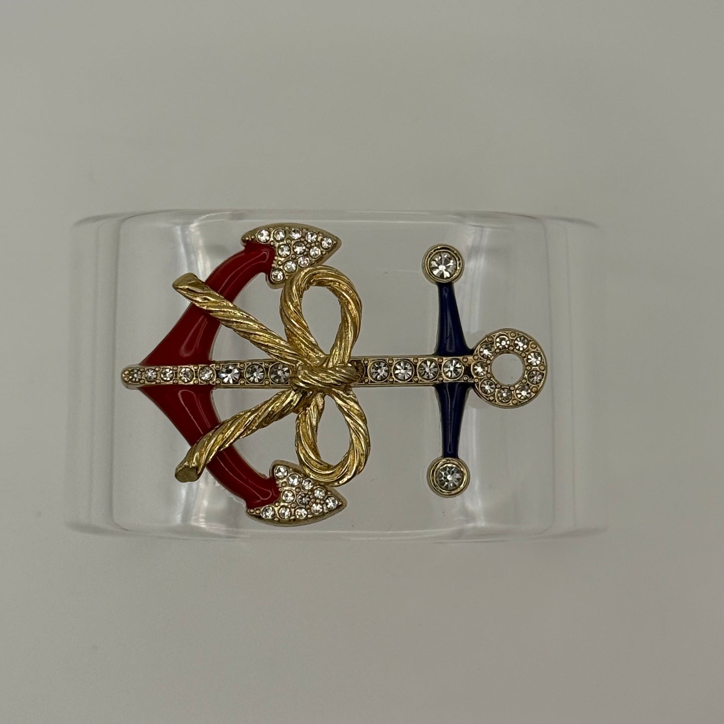 Red & Blue Enamel Ancho Wide Acrylic Cuff (LG)