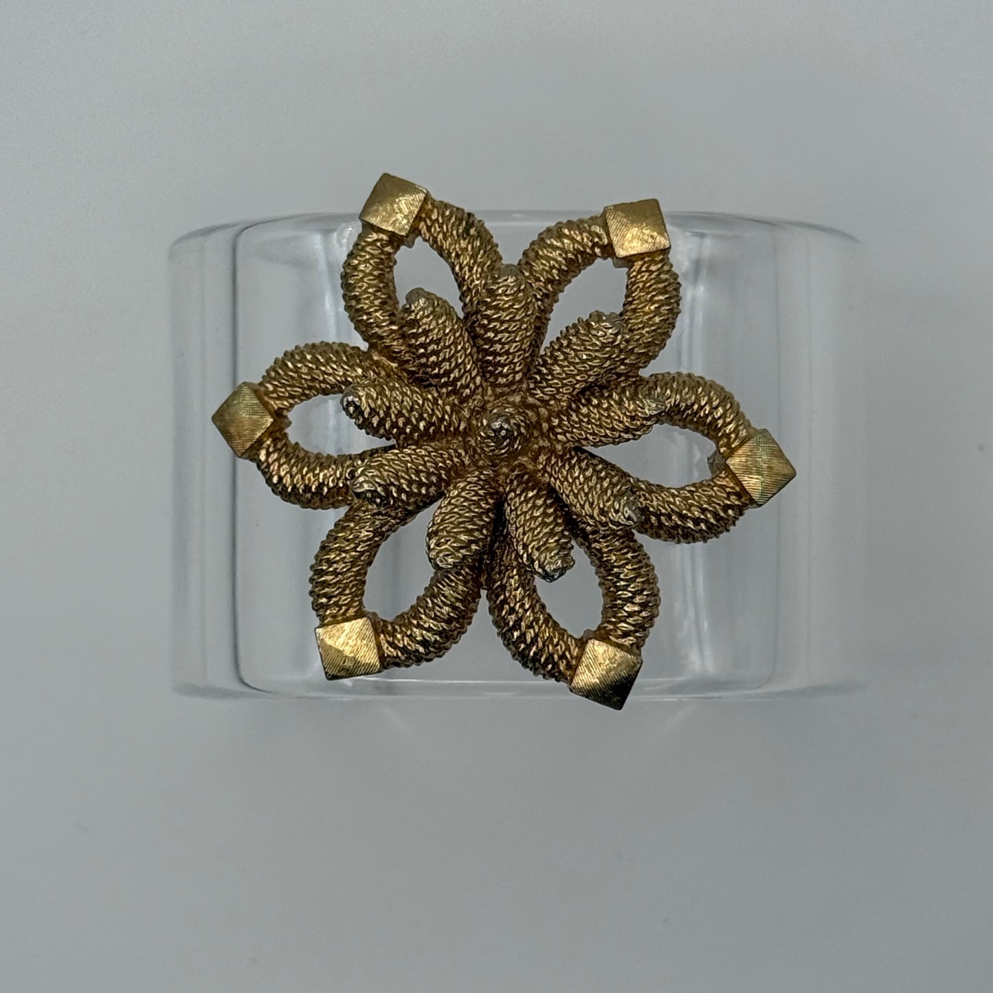 Golden Rope Knot Cuff Wide Acrylic Cuff (X-Petite)