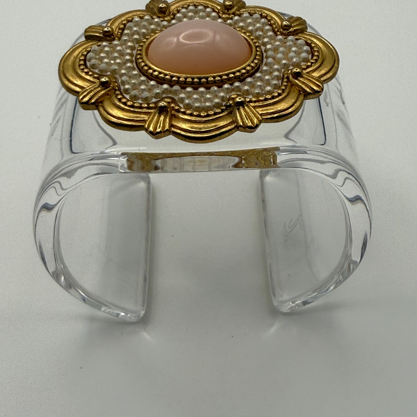 Blush Pearl Garden Wide Acrylic Cuff (X-Petite)
