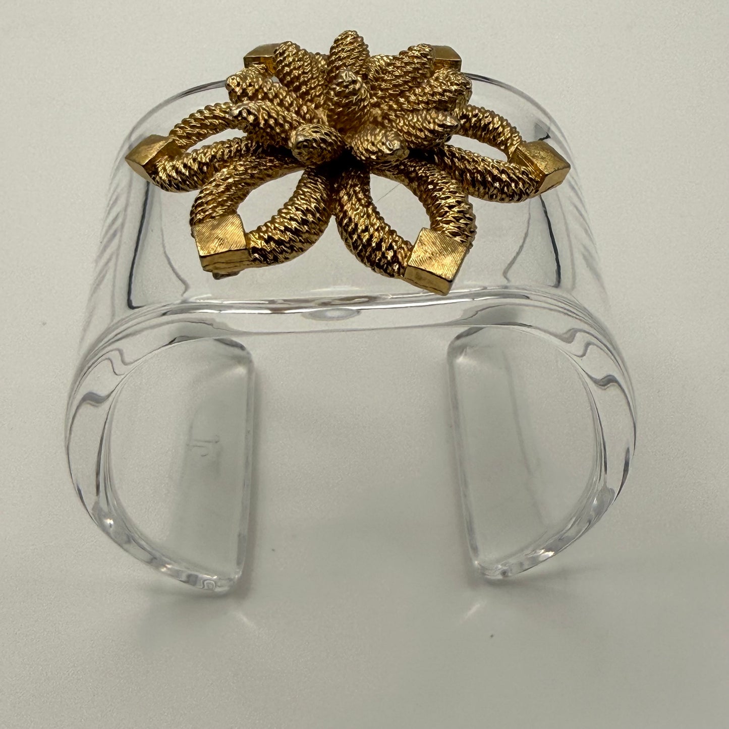 Golden Rope Knot Cuff Wide Acrylic Cuff (X-Petite)