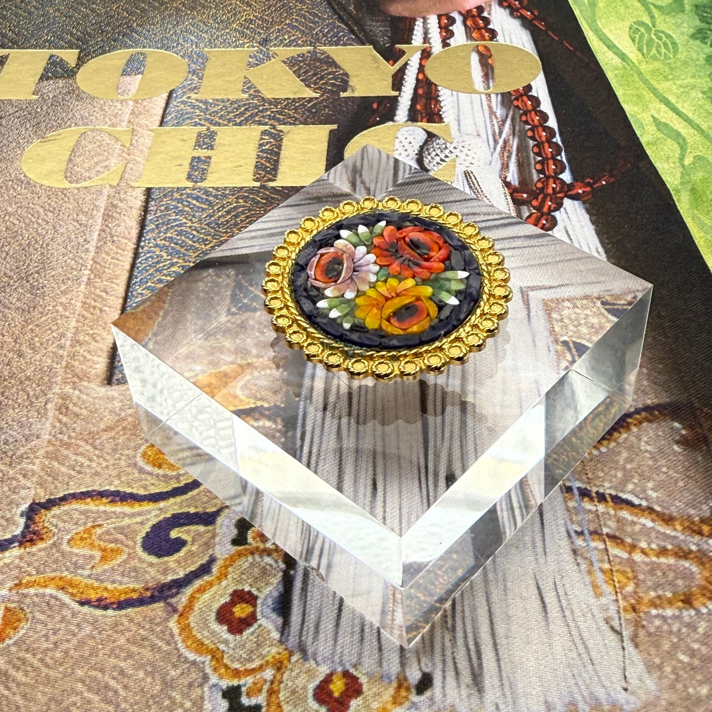 Italian Micro Mosaic Acrylic Cube