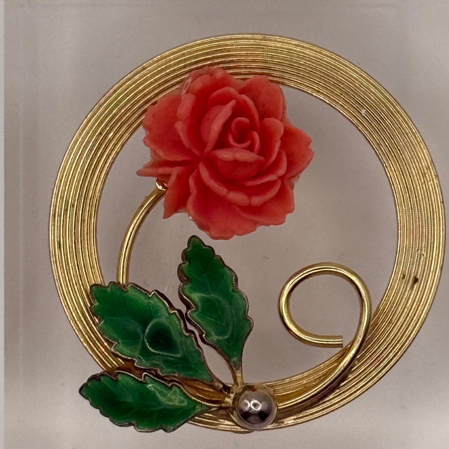 Carved Rose Enamel Acrylic Cube